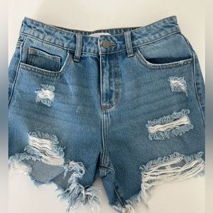 High Rise Denim Shorts